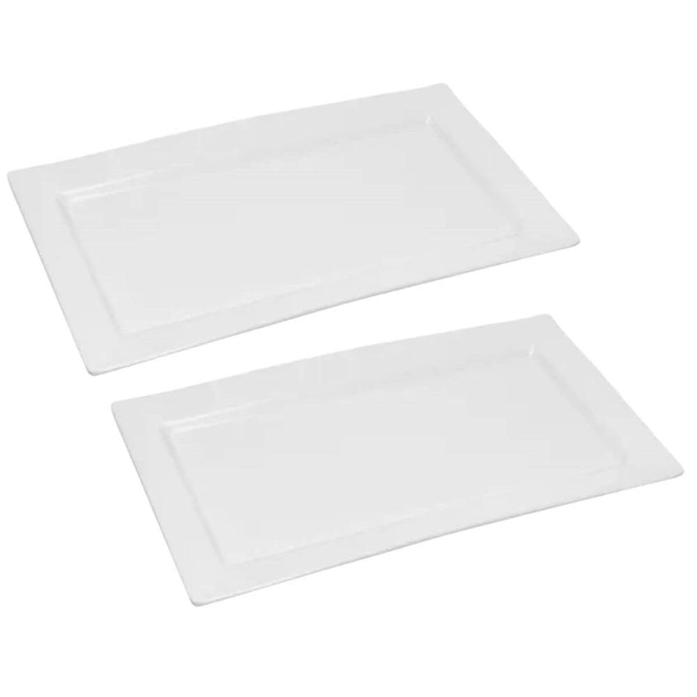 Kit 2 Travessas 35x20cm Wolff Melamina Branca Cozinha Bandej