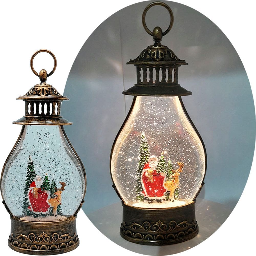 Luminária Musical Á Pilha Enfeite Natal Rena Papai Noel 35cm