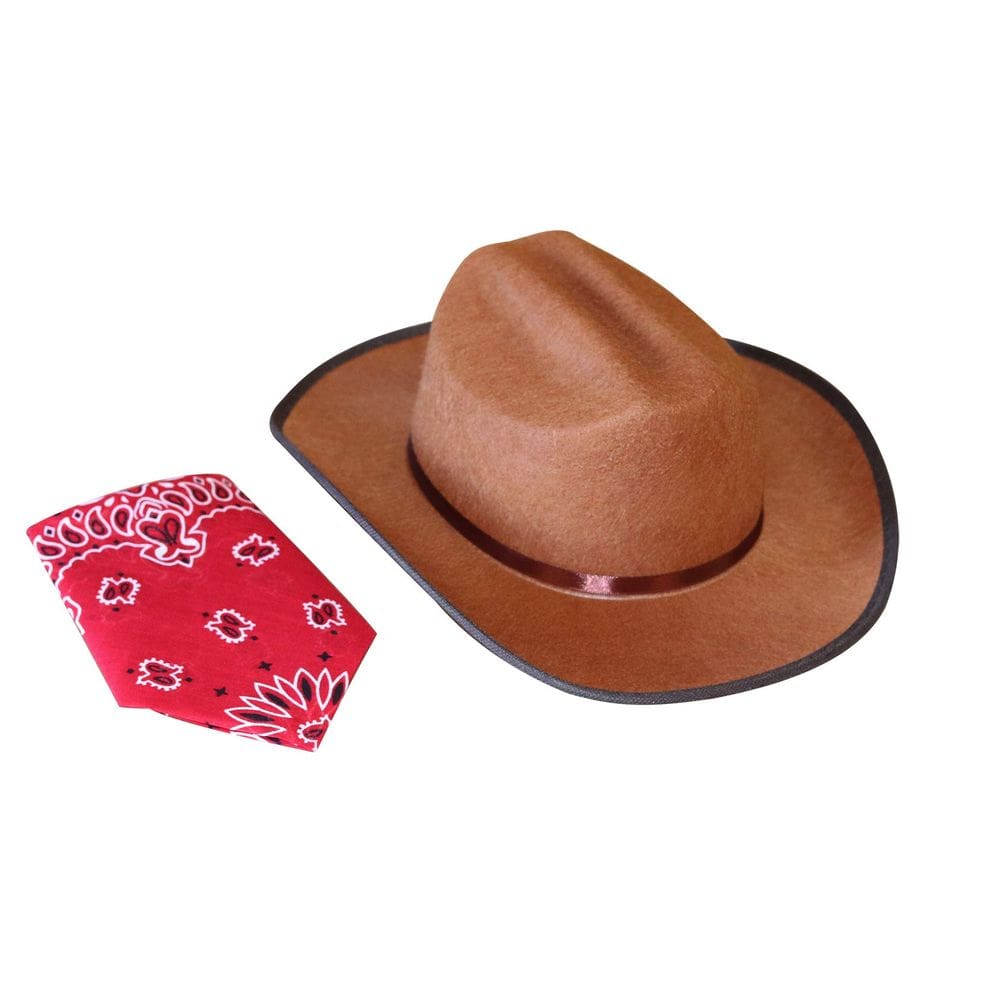 Chapéu de caubói Aeromax Junior com bandana marrom