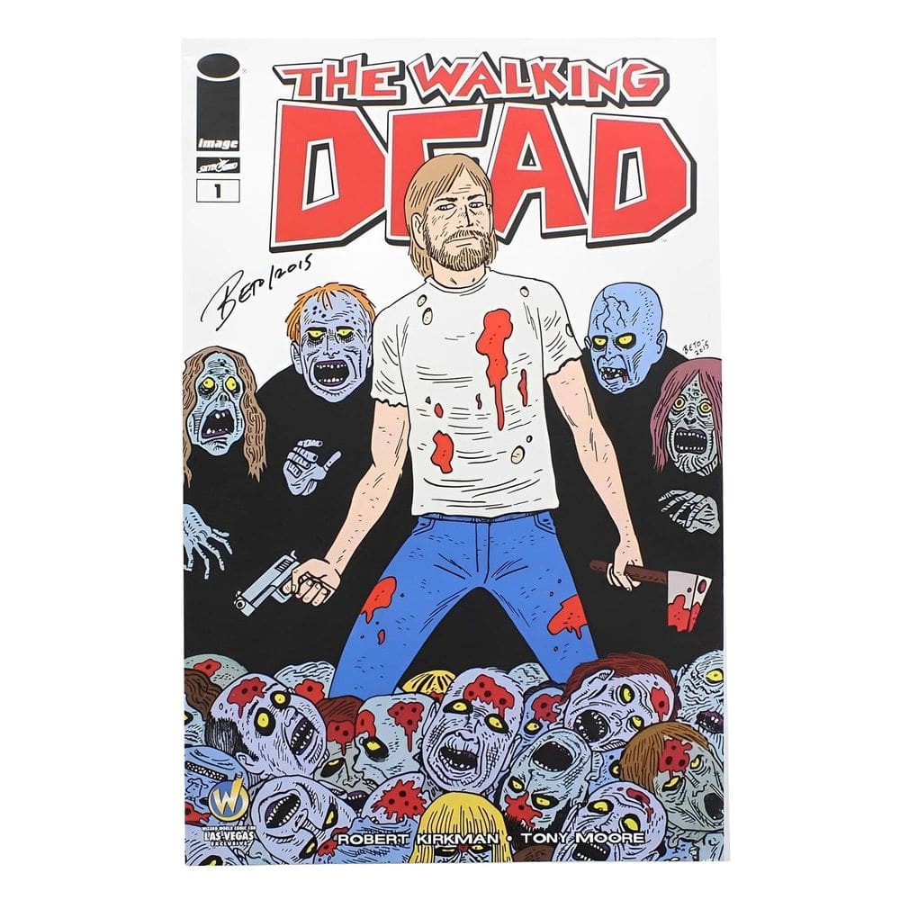 História em quadrinhos The Walking Dead #1, exclusiva da WW Vegas, autografada