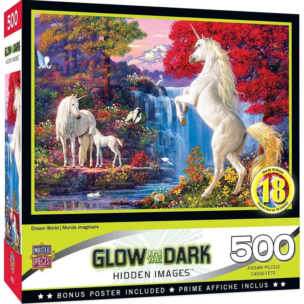 Obras-primas do quebra-cabeça Dream World 500 peças Glow Dark