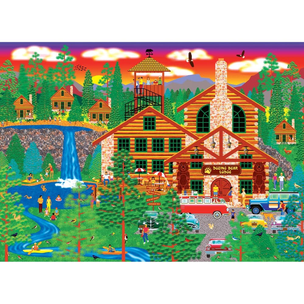 Quebra-cabeça Cra-Z-Art RoseArt Home Country Dozing Bear 1000 unidades