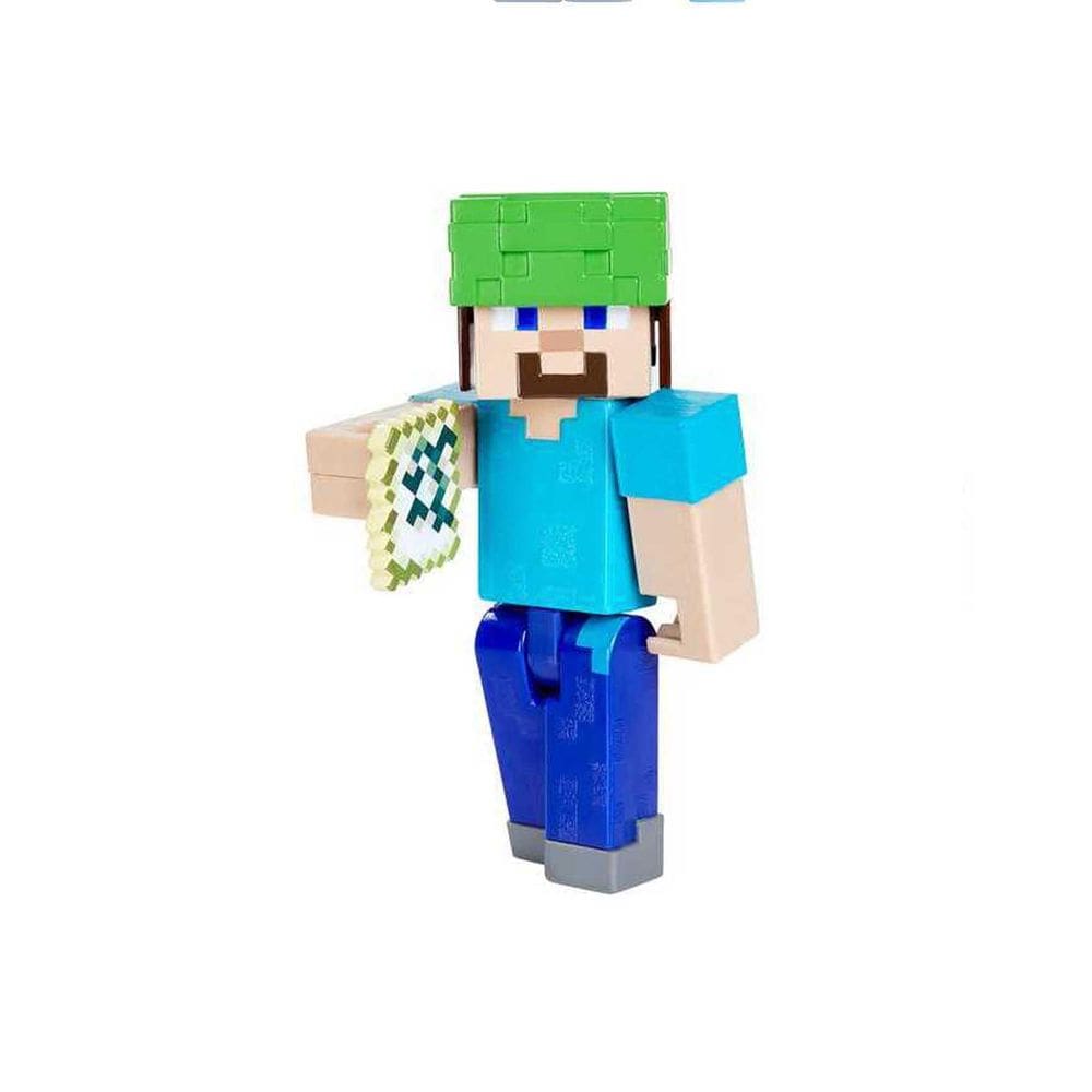 Boneco de ação Minecraft Underwater Steve 8cm com acessório
