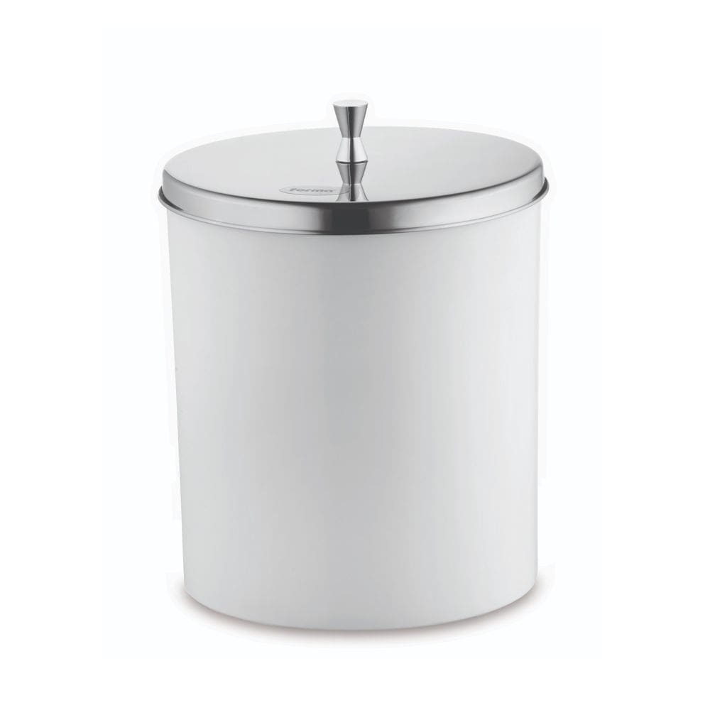 Lixeira com Aro Interno Pia Banheiro Lavabo C/ Tampa Inox 5L