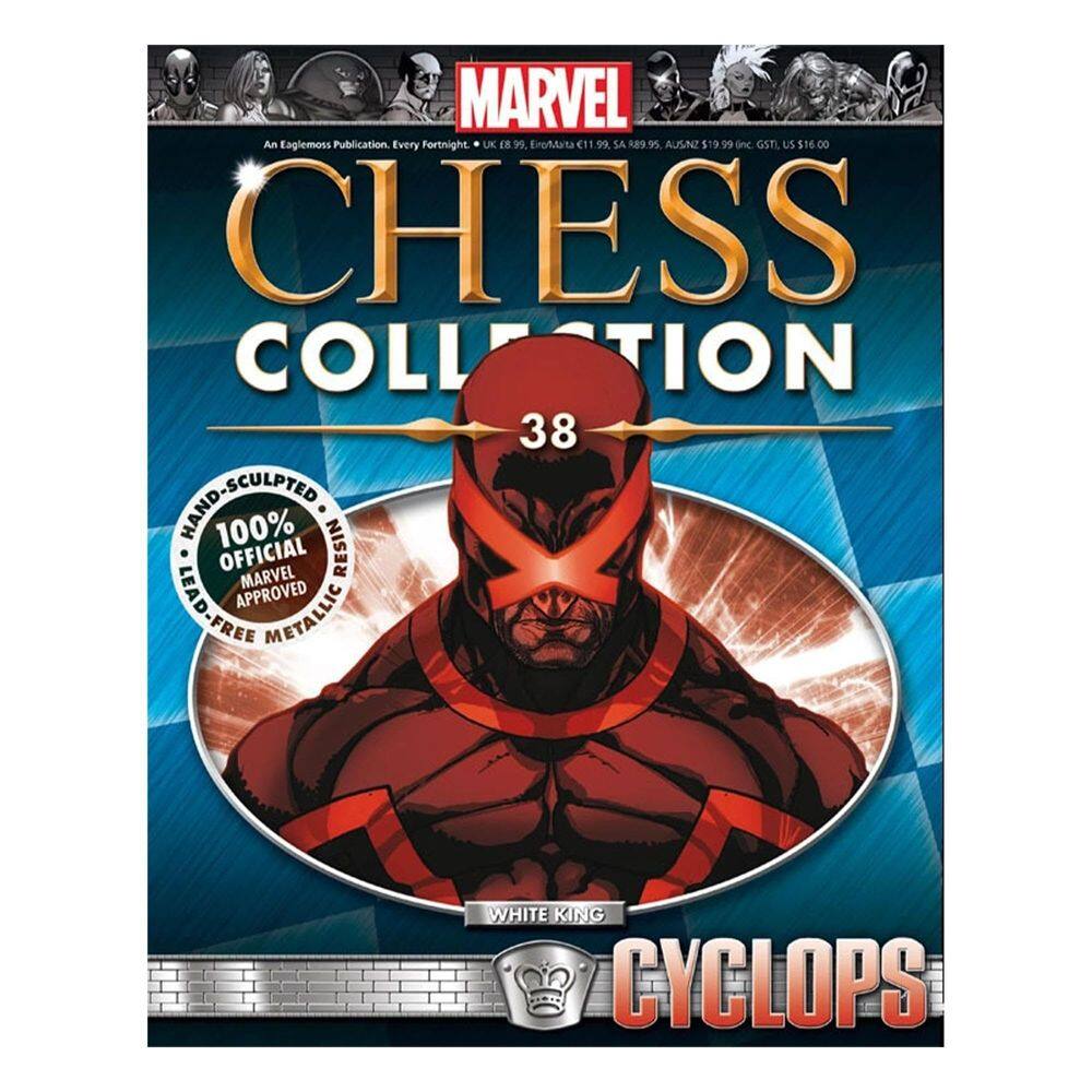 Conjunto de xadrez Eaglemoss Marvel Cyclops King #38 com revista