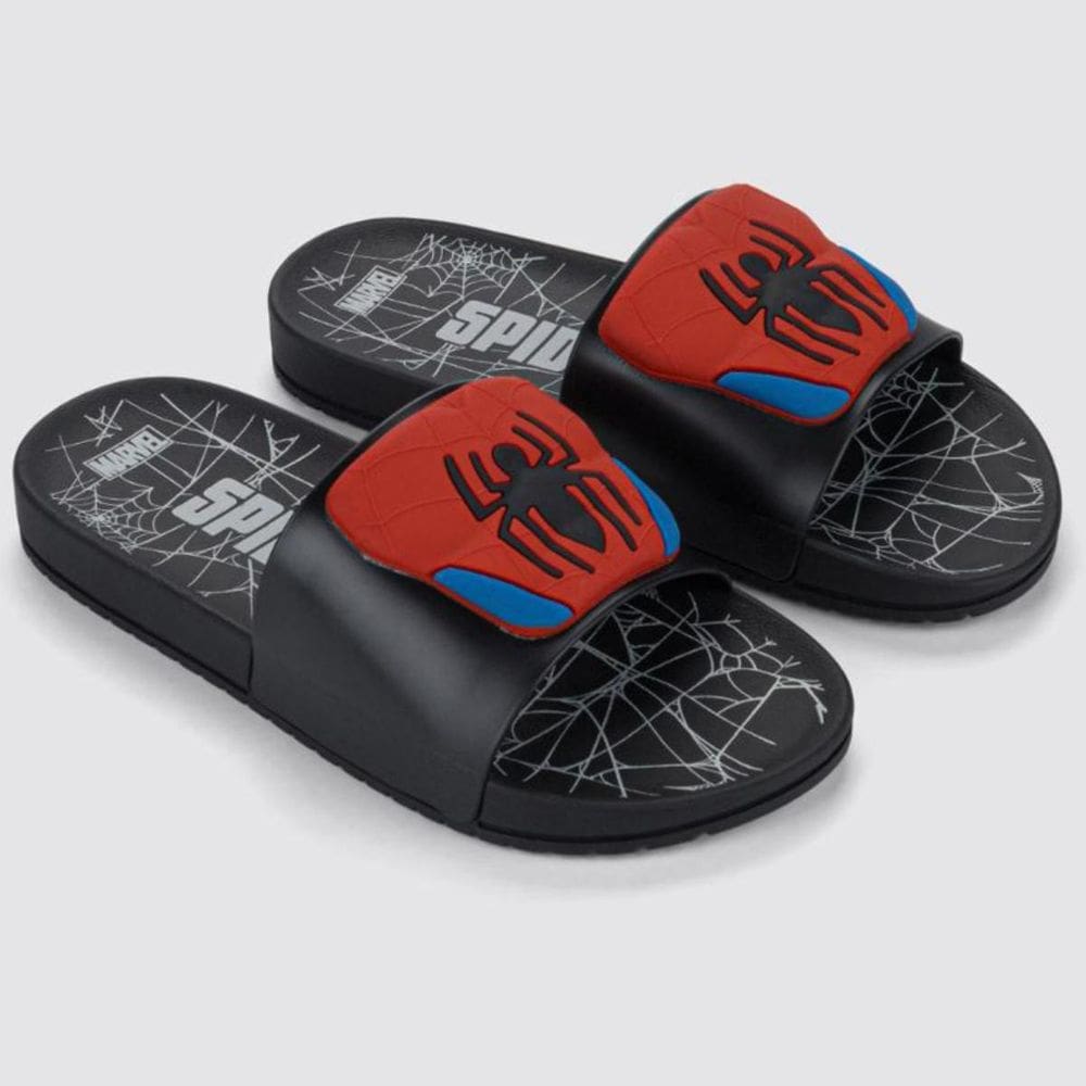 Chinelo Infantil Homem Aranha Grendene Kids - Preto e Vermelho