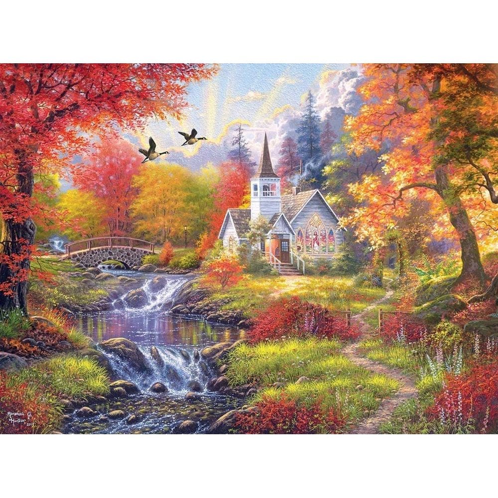 Quebra-cabeça Cra-Z-Art Woodland Church de Abraham Hunter 1000 peças