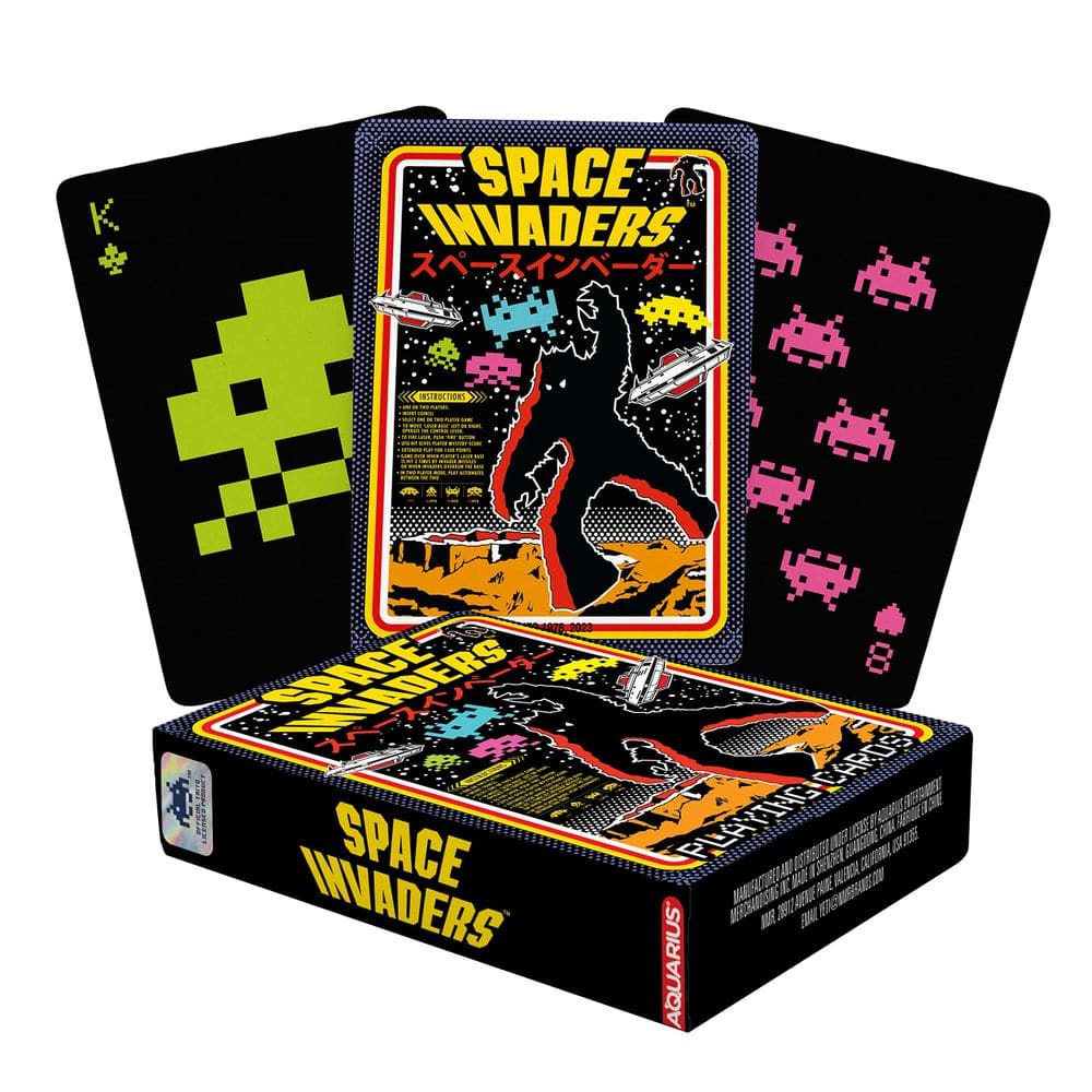 Baralho de cartas AQUARIUS Space Invaders Themed Deck colecionável