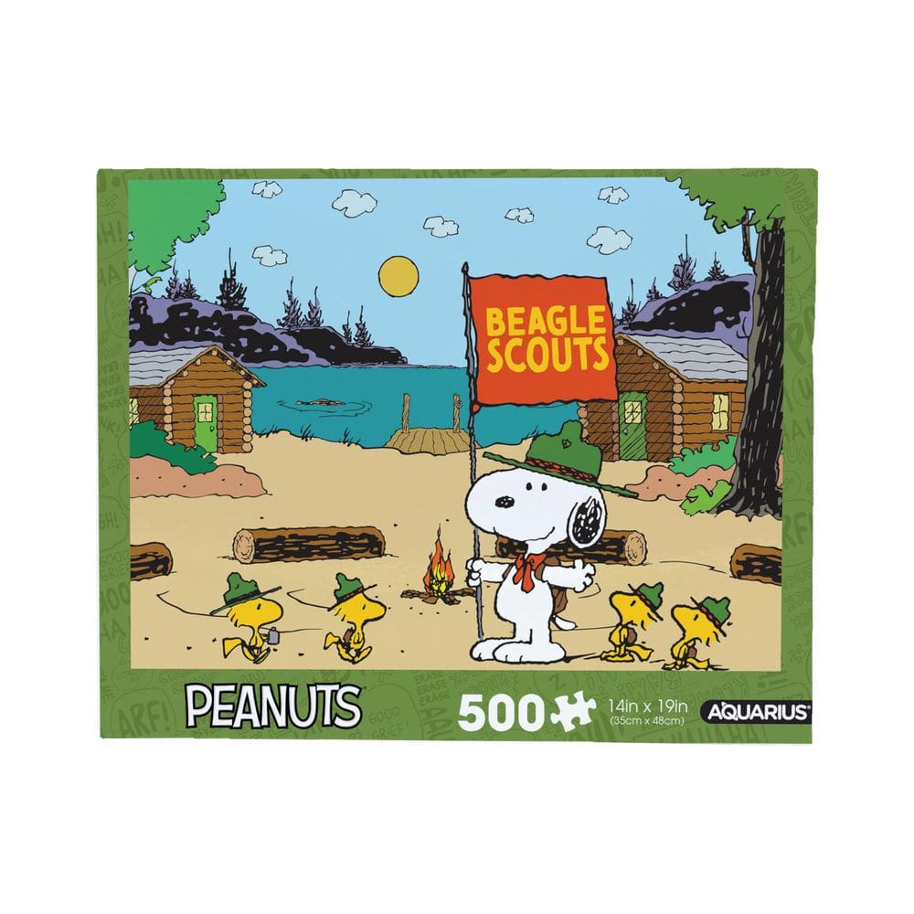 Quebra-cabeça AQUARIUS Snoopy Camp Beagle Scouts 500 peças