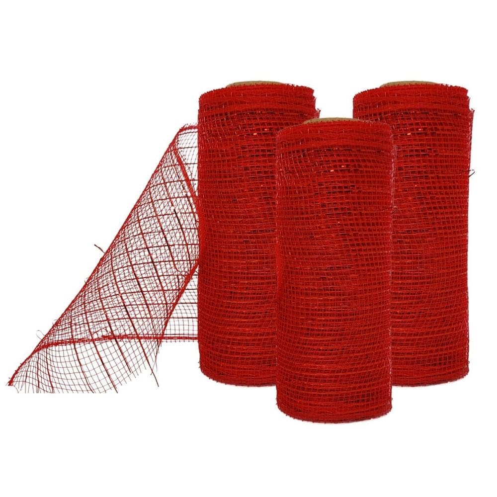 Kit 3 Telas Decorativa Natal Fita Malha Tule Vermelho 15cm x 5 metros – Magizi