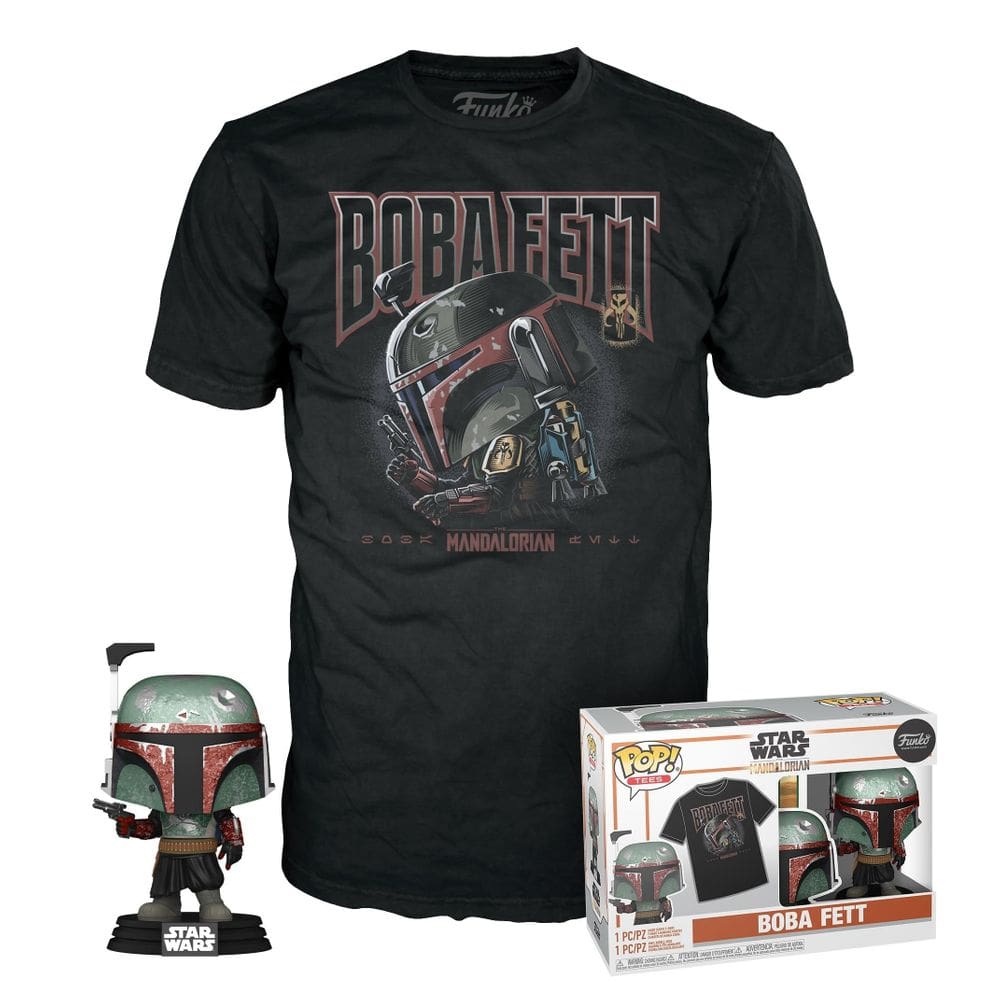 Boneco de brinquedo Funko POP & TEE: SW Boba Fett Tamanho S