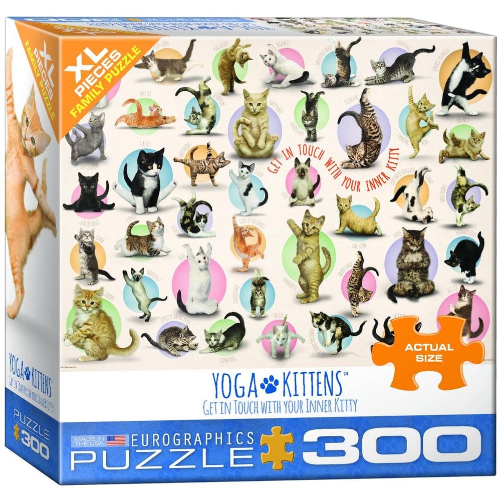 Quebra-cabeça EuroGraphics Yoga Kittens 500 peças