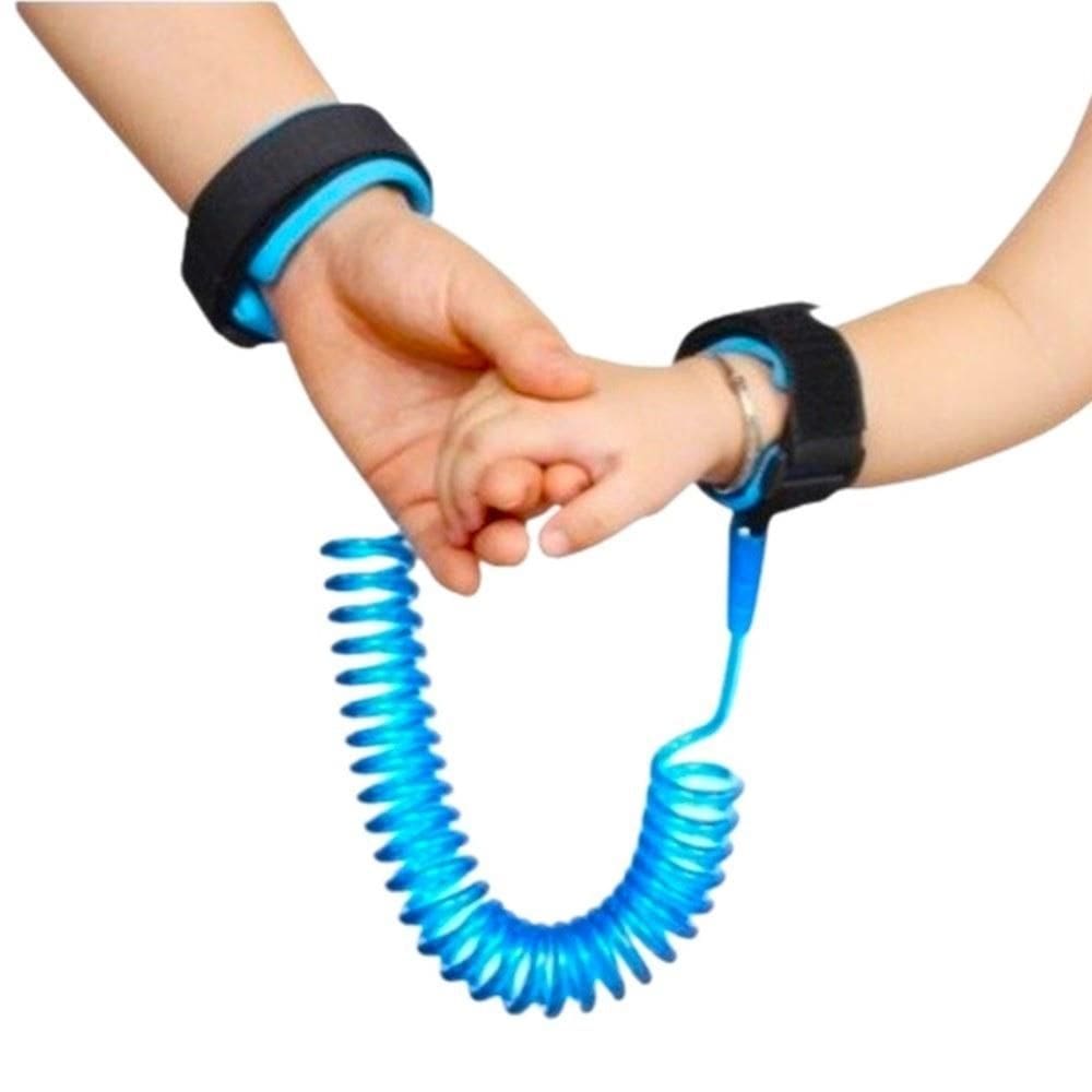 Pulseira Guia Infantil Anti Perda Crianca Controle Seguranca Cordao Passeio Mercado Shopping Menino Azul Tranquilidade P