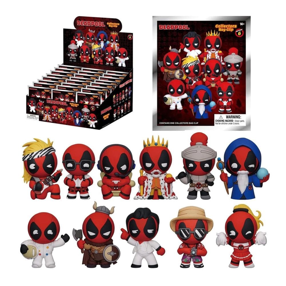 Clipe de bolsa figural Monogram Deadpool Series 6-3D Clipe de bolsa de espuma