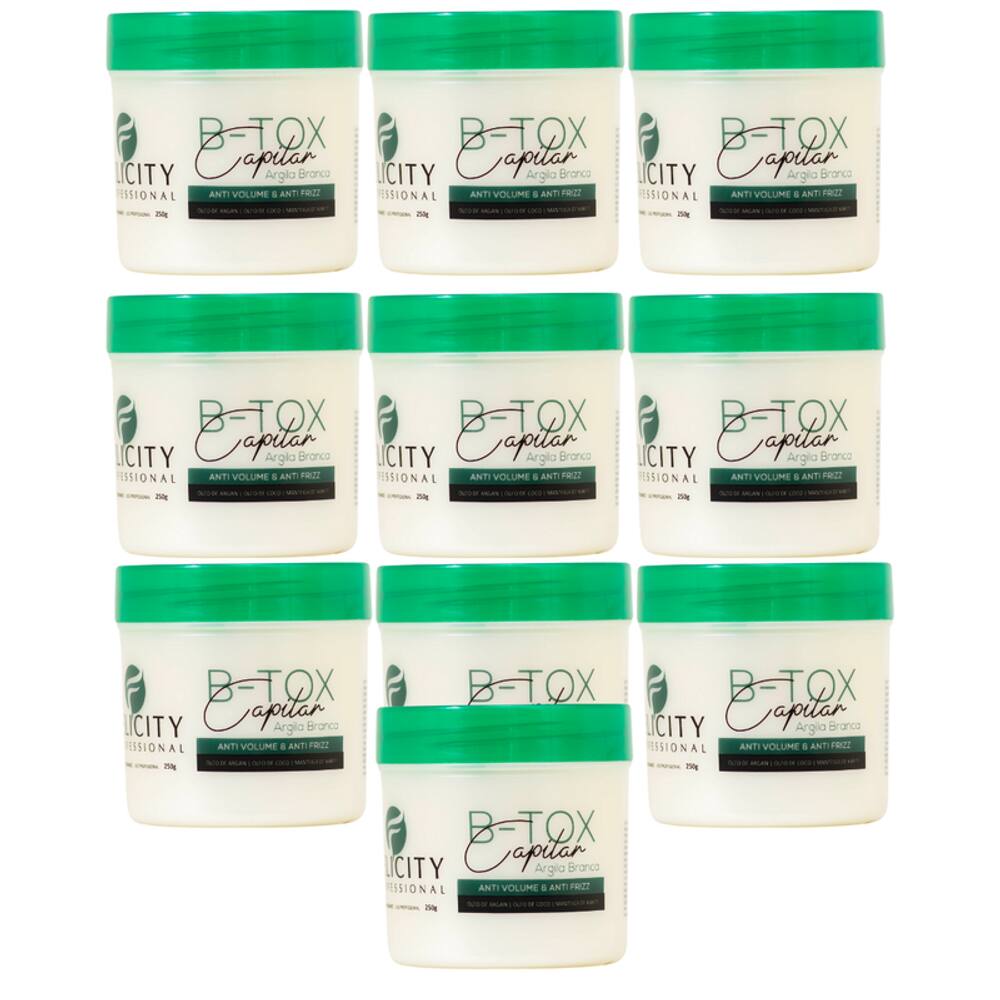 Kit com 10 B-Tox Capilar Argila Branca Orgânico Felicity