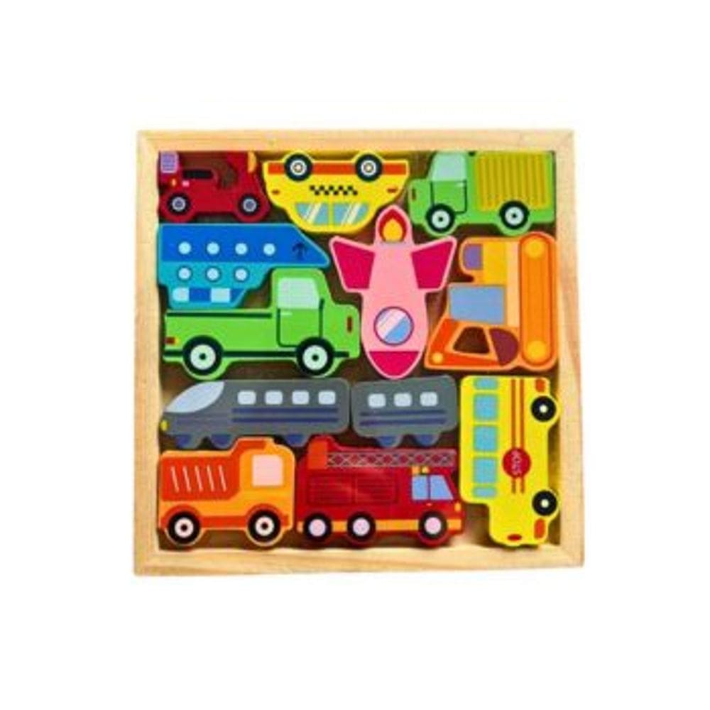 Colecione e Encaixe MDF Veiculos Toymix Brinquedo Infantil de Encaixar e Empilhar