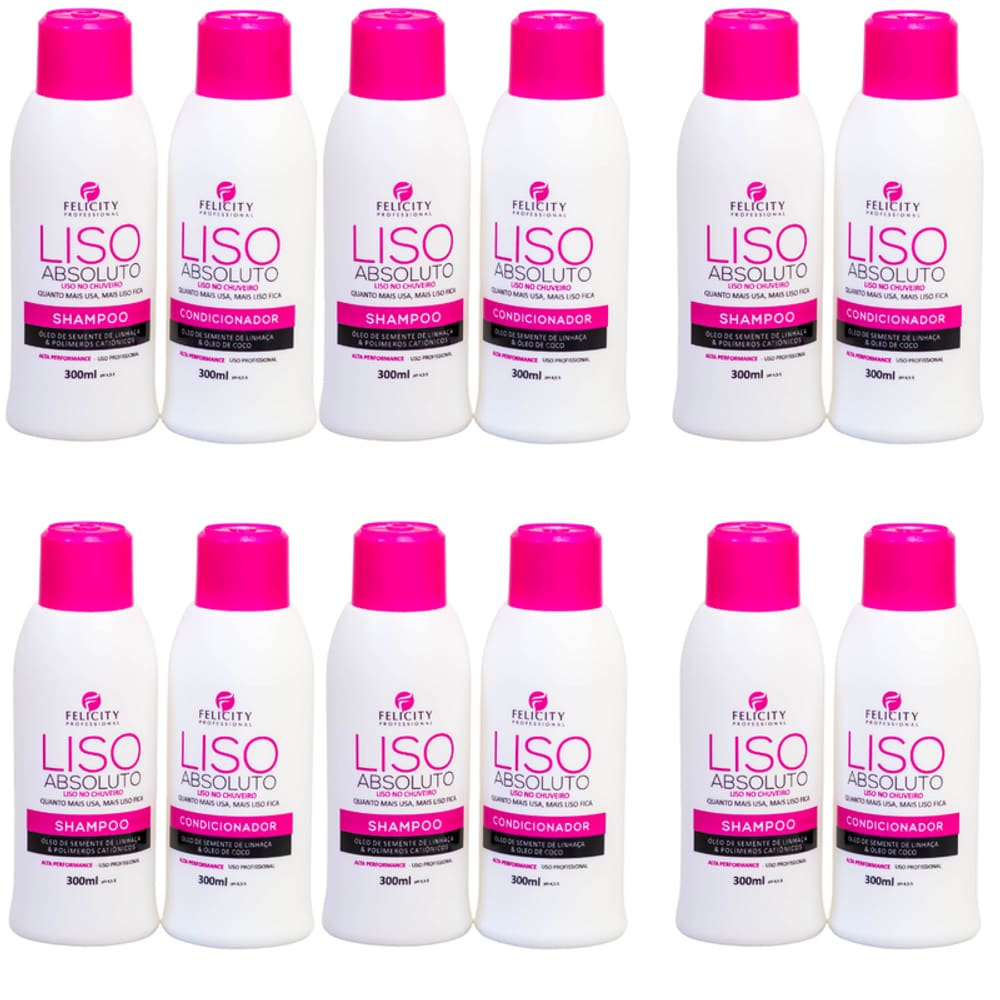 Kit Com 6 Kits Liso Absoluto Felicity Professional 12x300ml
