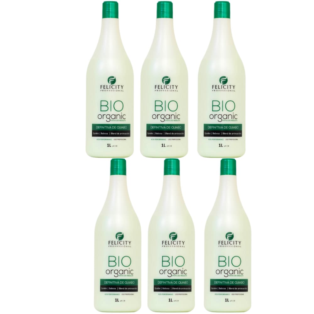 Kit C/6 Ativo Definitiva de quiabo Bio Organic Felicity 6x1L