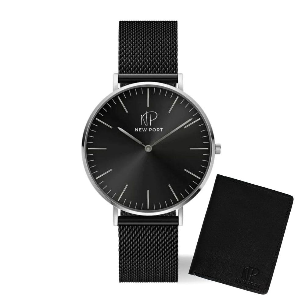 Relógio Masculino Clássico New Port Elegante + Carteira
