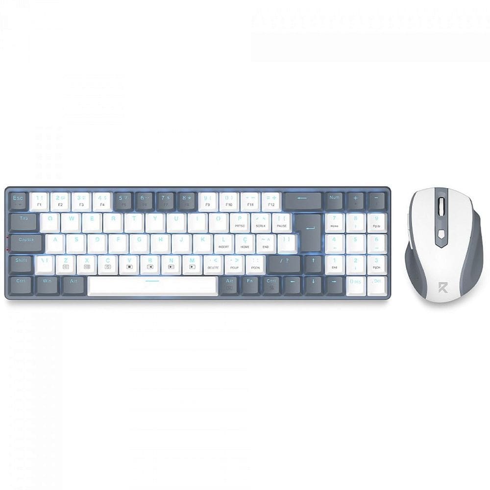 Combo Office Redragon BS-8772, Wireless 2.4G, Teclado e Mouse, Cinza e Branco