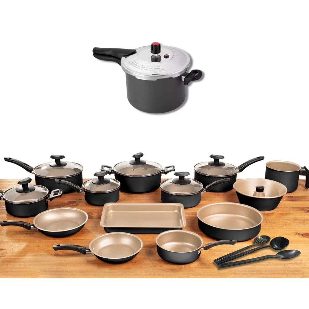 Conjunto Panelas 17 Pc Antiaderente Panela Pressão 4,5l
