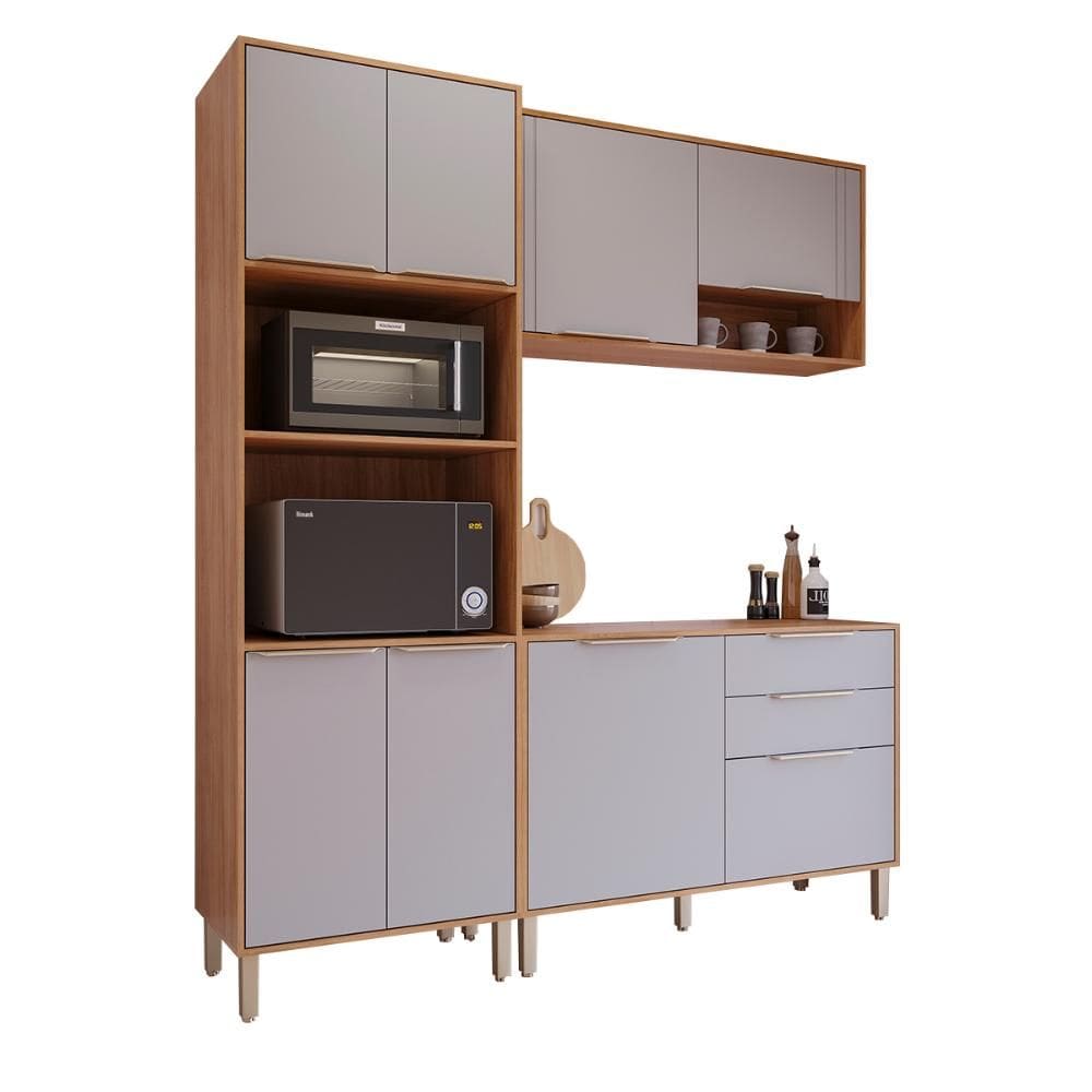 Armário de Cozinha Aurea com Torre Quente 190 cm 8 Portas