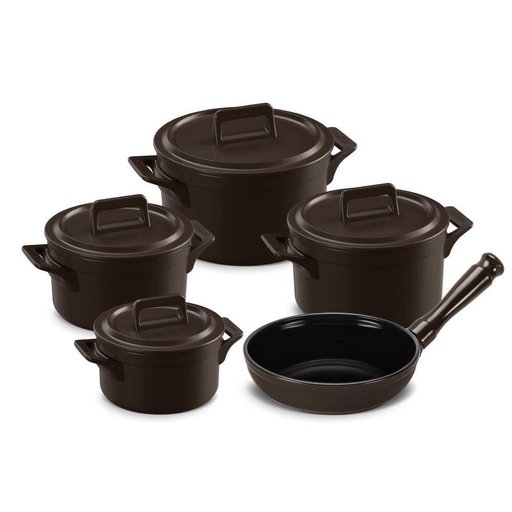 Jogo de Panelas de Cerâmica Clear+ 5 Peças Chocolate Ceraflame