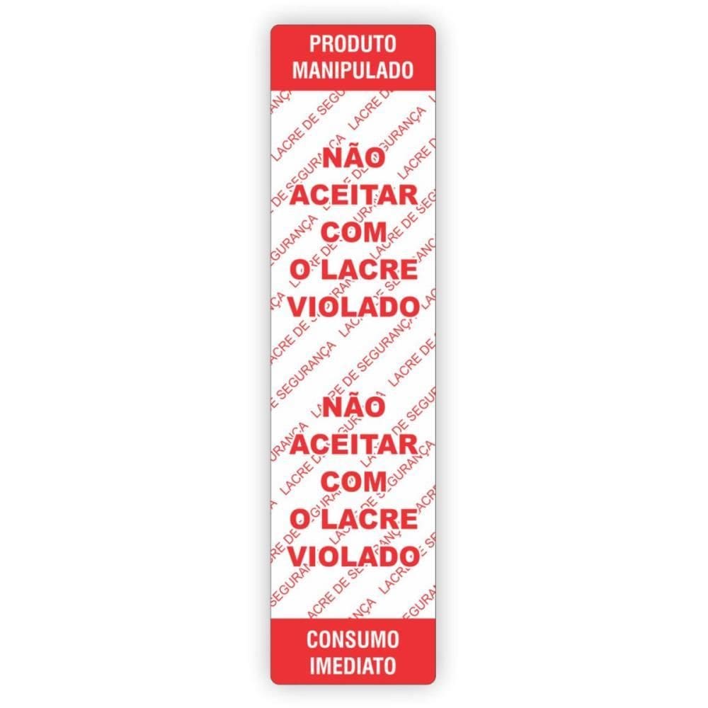 Etiqueta Adesiva Não Aceitar Lacre Violado 100x25mm 1000 un