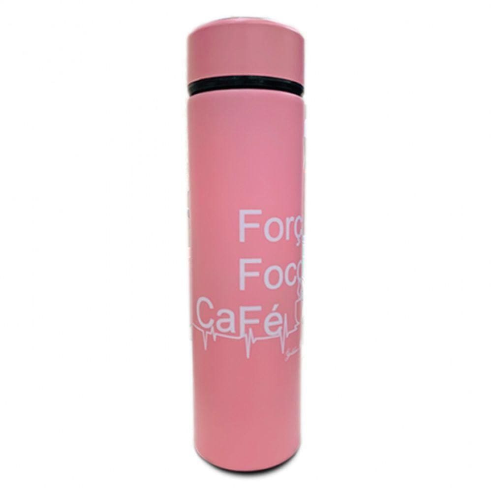 Garrafa Termometro Termica Inox Display Led A Vacuo Rosa
