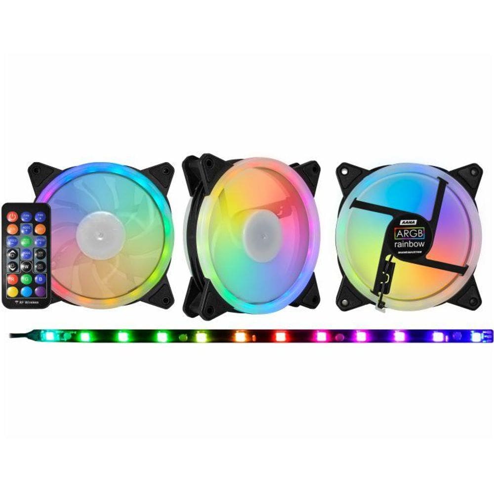 Kit 3 Fans Cooler Gamer K-Mex AANAK136CPHKB0X Argb 120mm