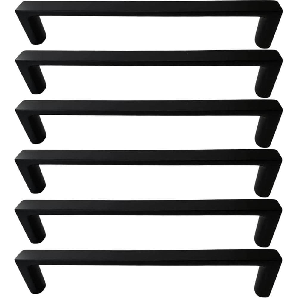 Kit 6 Puxadores Oeiras 13,5cm Preto Fosco Torralba Gavetas Roupeiros Armários Cozinha
