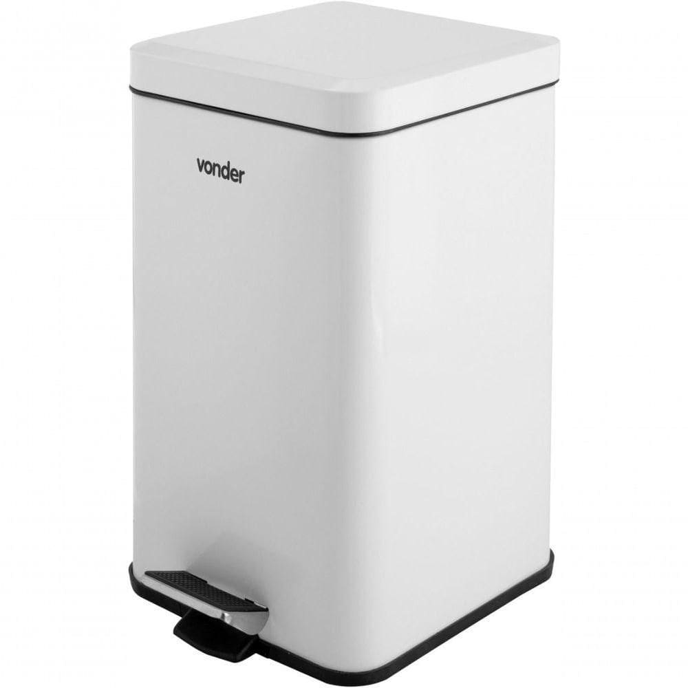 Lixeira Retangular 12l Branca Vonder