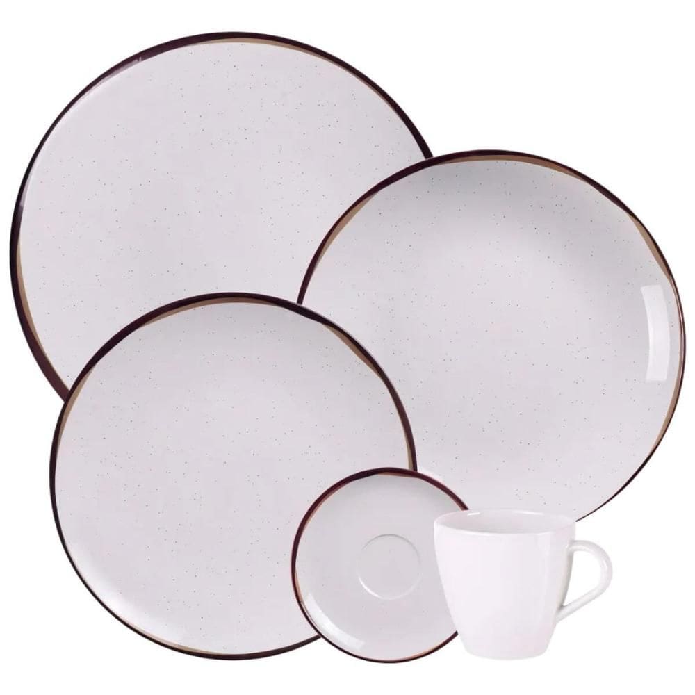 Aparelho de Jantar 20 Peças Tramontina Canyon Porcelana Jogo 4 Pessoas