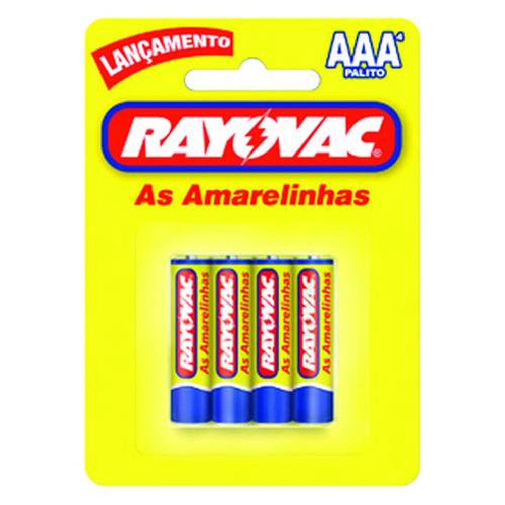 Pilha Rayovac Amarelinha Palito com 4