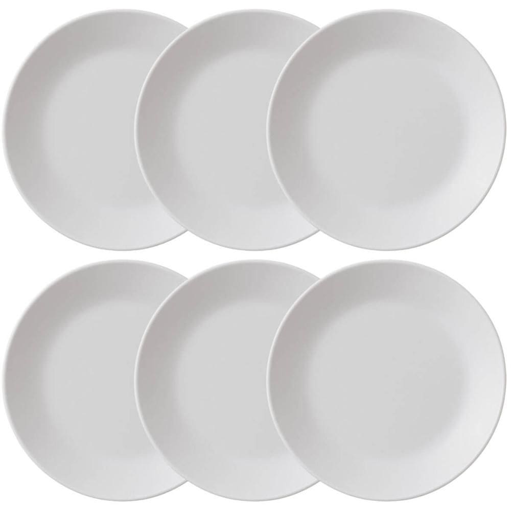 Jogo 6 Pratos Rasos 25,5cm Refeição Branco Redondo Plástico Cozy Coza Lanches Almoço Jantar