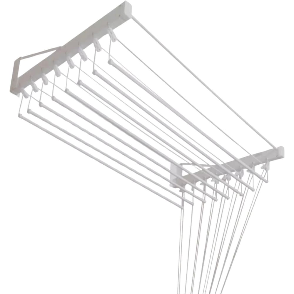 Varal De Parede Individual 10 Varetas Branco - 120cm