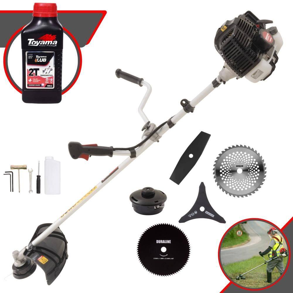 Roçadeira Kawashima KW52-LE 52cc 2,5HP Com Carretel de Nylon + Lâmina Facão + Lâmina 3 Pontas + Lâmina 40 Dentes + Lâmina 80 Dentes + ÓLEO TOYAMA 2T