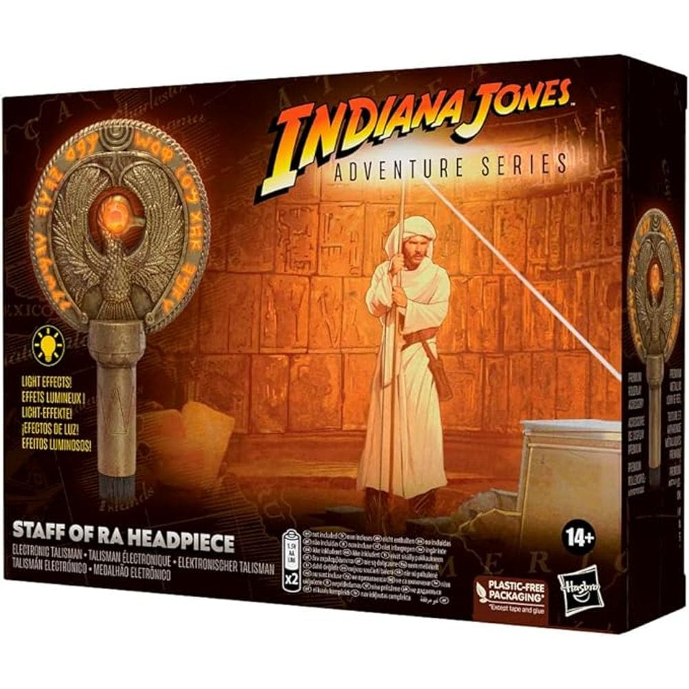 Medalhão Indiana Jones Adventure Series - Bastão de Ra - Com Efeitos de Luz - F8033 - Hasbro