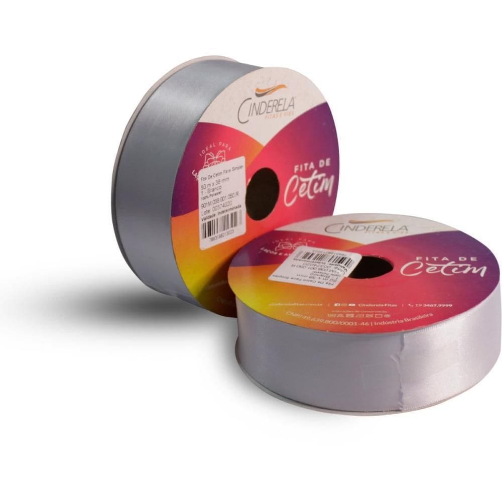 Fita De Cetim 38Mm 50M. Branca