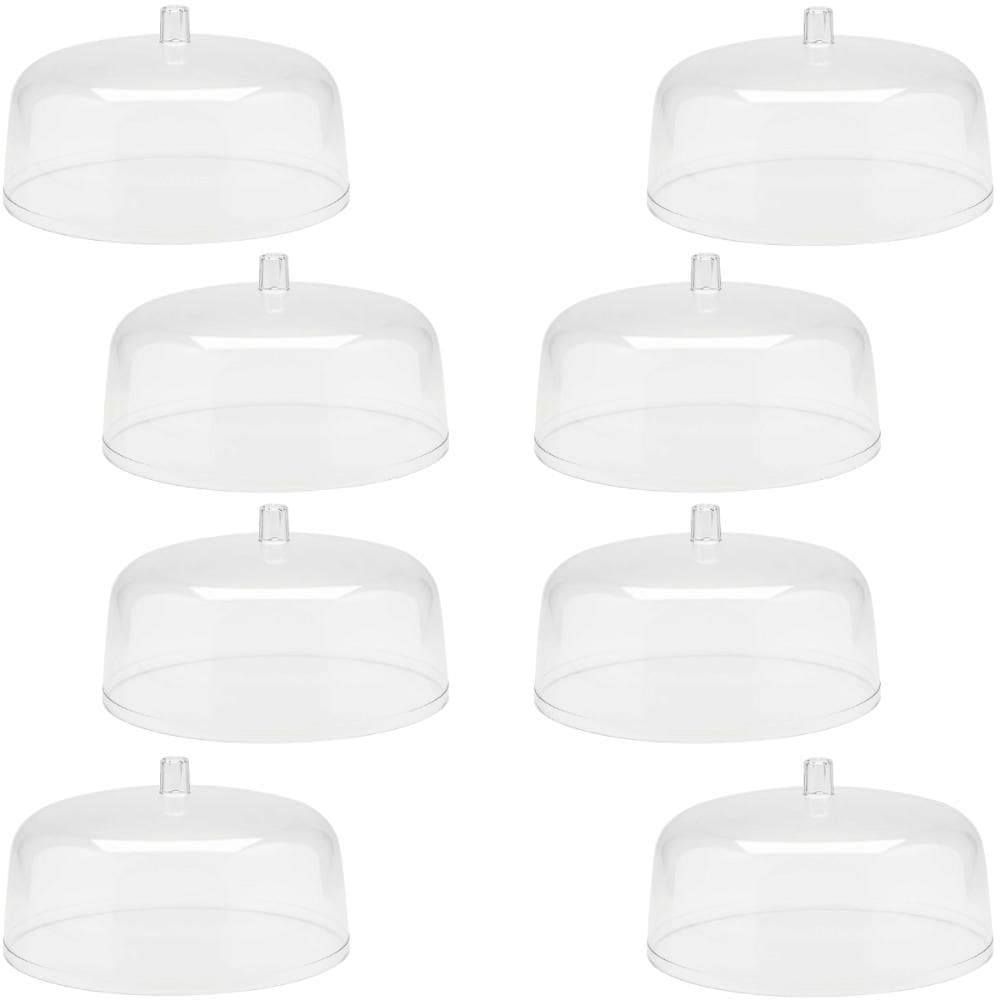 Kit 8 Cúpulas para Prato de Bolo 30cm Padaria Tortas e Doces em Acrílico Natural Mesa Posta