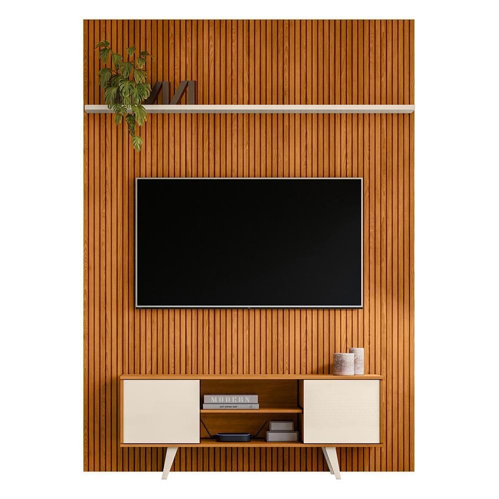 Rack Bancada com Painel New Panorama para TV até 75” - Madetec