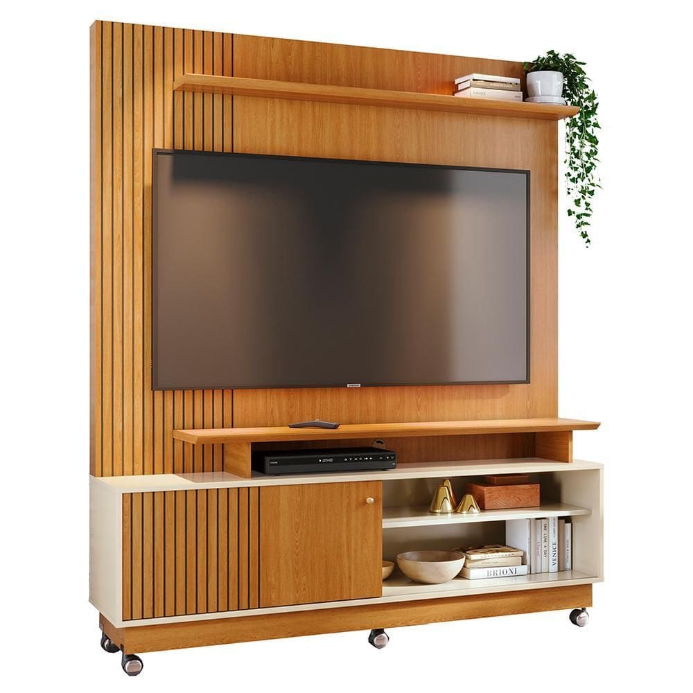 Estante Home Theater Ares para TV até 75” com Rodízios - Madetec