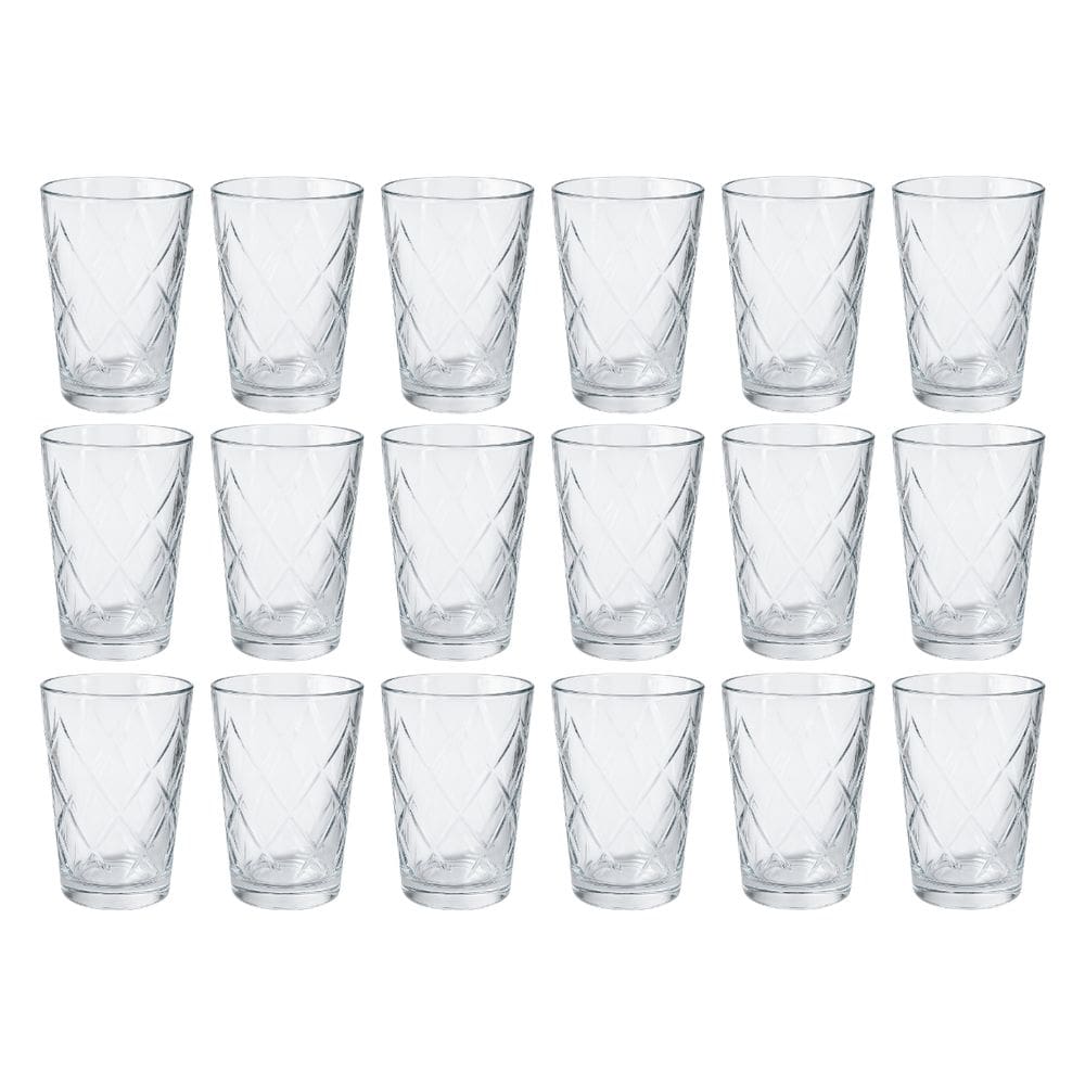Jogo 18 Copos Arizona De Vidro Grosso 200ml Agua Suco Vitamina