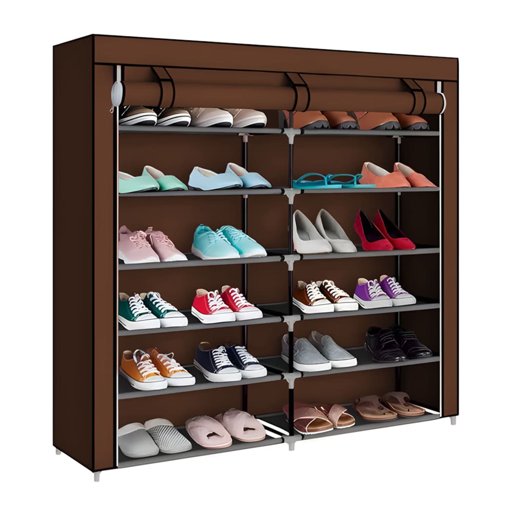 Sapateira Dobrável Organizador De Roupa Tecido 6 Andares Café