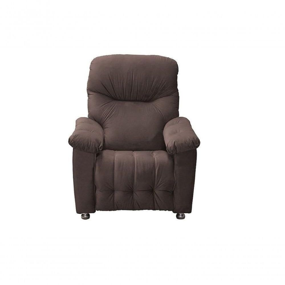 Poltrona Do Papai Reclinável Virtus Matrix Veludo Marrom