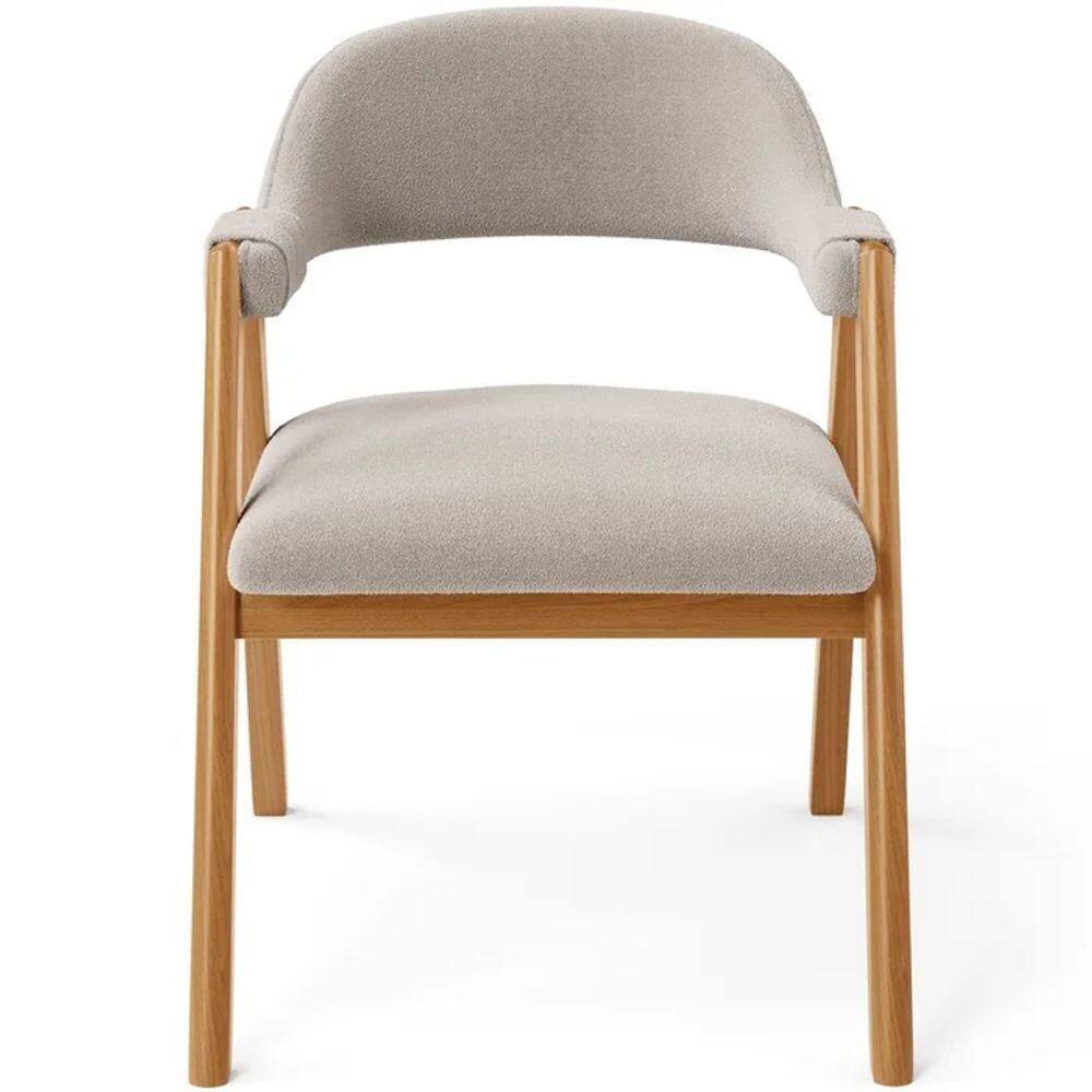 Cadeira De Jantar E Estar Living Estofada Nadja L02 Bouclê Bege Gtdnexxus