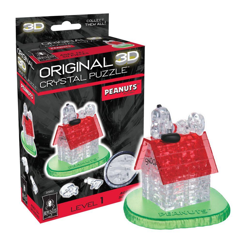 Quebra-cabeça de cristal 3D BePuzzled Peanuts Snoopy House Age 12 anos ou mais
