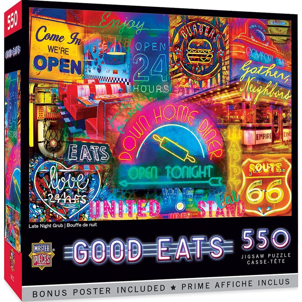 Obras-primas do quebra-cabeça Late Night Grub 550 peças