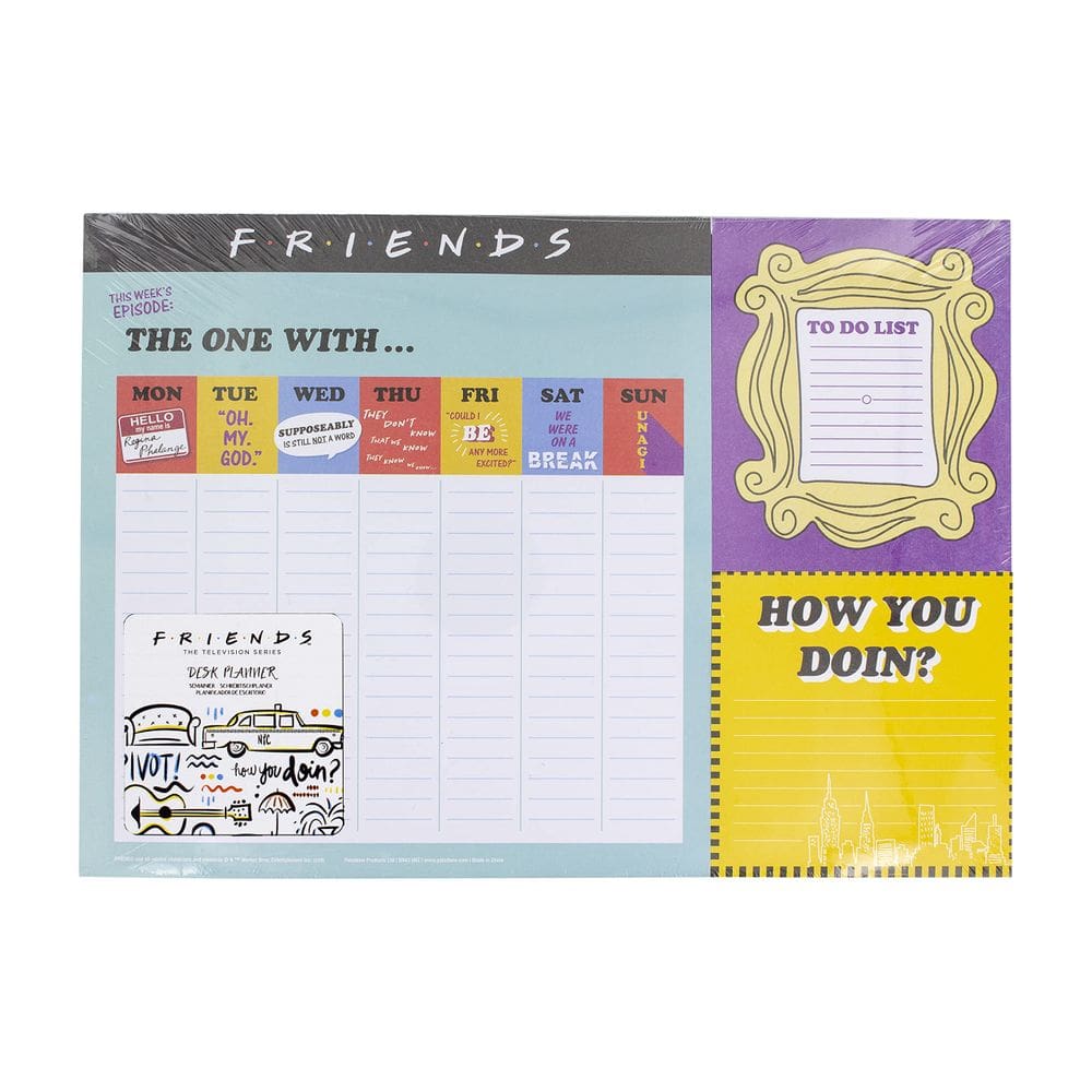 Calendário semanal de 2021 do Desk Planner Paladone Friends TV Sitcom
