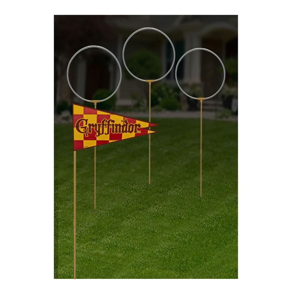 Rubis para decoração de gramado, anéis e bandeiras de quadribol de Harry Potter
